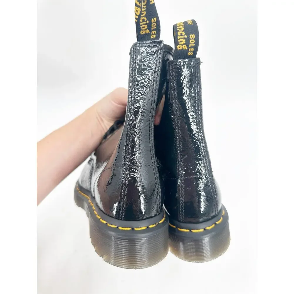 Dr.‎ Martens 1460 Boots 6 Black Distressed Patent Leather